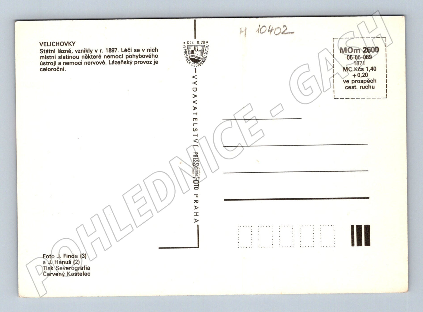 Pohlednice Velichovky – lázně, více pohledů (M10402)