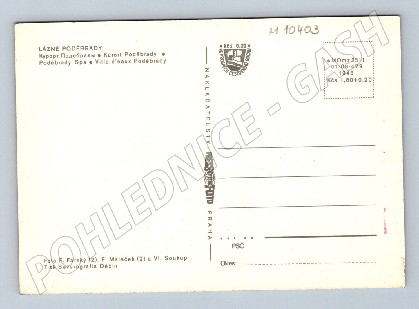 Pohlednice Lázně Poděbrady - vícenásobný motiv (M10403)