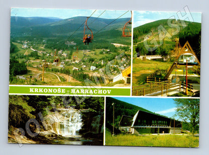 Pohlednice Krkonoše - Harrachov, lanovka, vodopád (M10413)