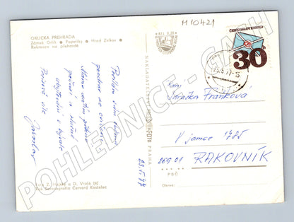 Pohlednice Orlická přehrada - lodě, plachetnice (M10421)