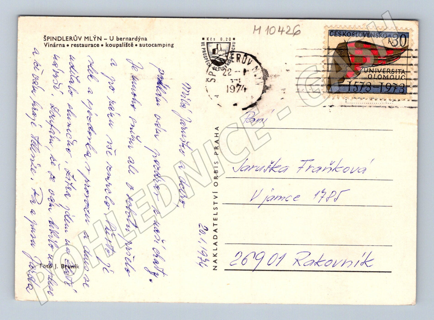 Pohlednice Špindlerův Mlýn U bernardýna (M10426)