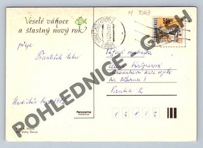 Pohlednice Zimní krajina Krkonoše 1972 zaslaná (M1043)