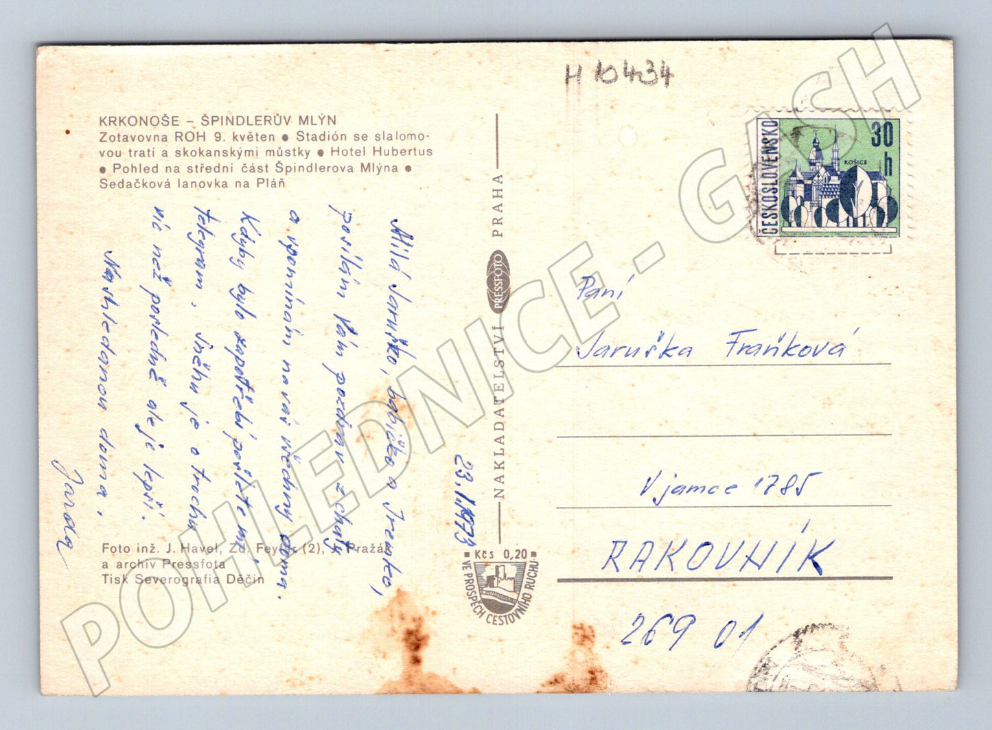 Pohlednice Špindlerův Mlýn Krkonoše – zimní scenérie (M10434)