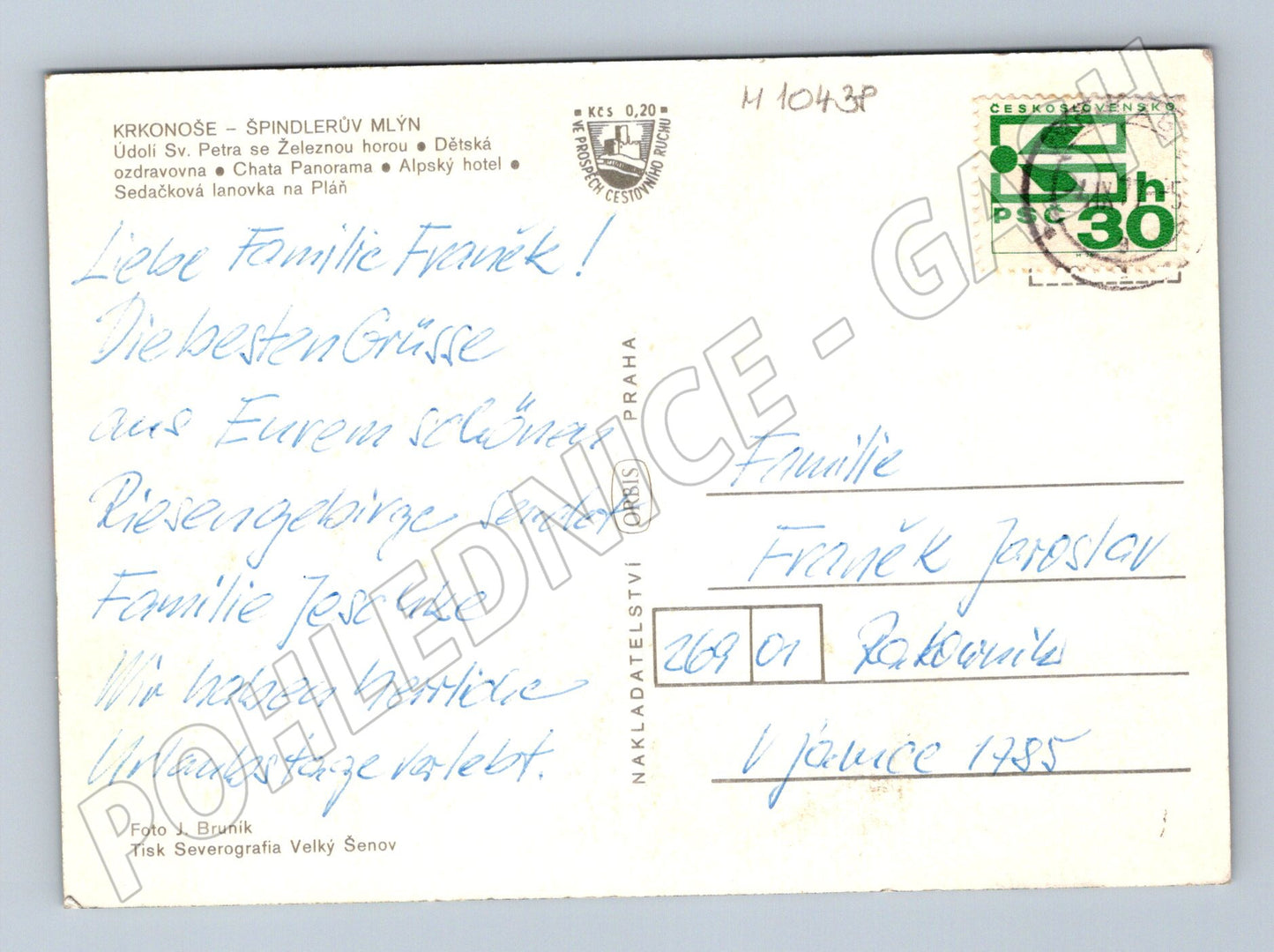 Pohlednice Špindlerův Mlýn – Svatý Petr, Krkonoše (M10438)