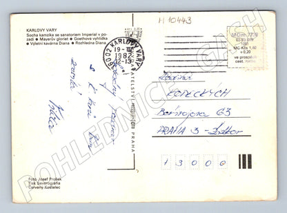 Pohlednice Karlovy Vary - rozhledna Diana, kamzík, kavárna (M10443)
