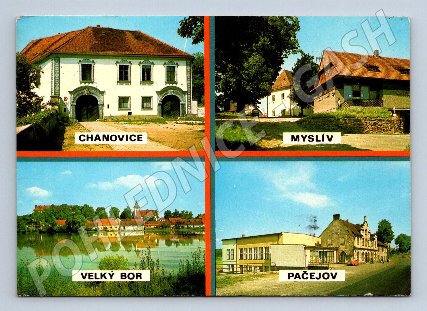Pohlednice Chanovice, Myslív, Velký Bor, Pačejov (M10445)