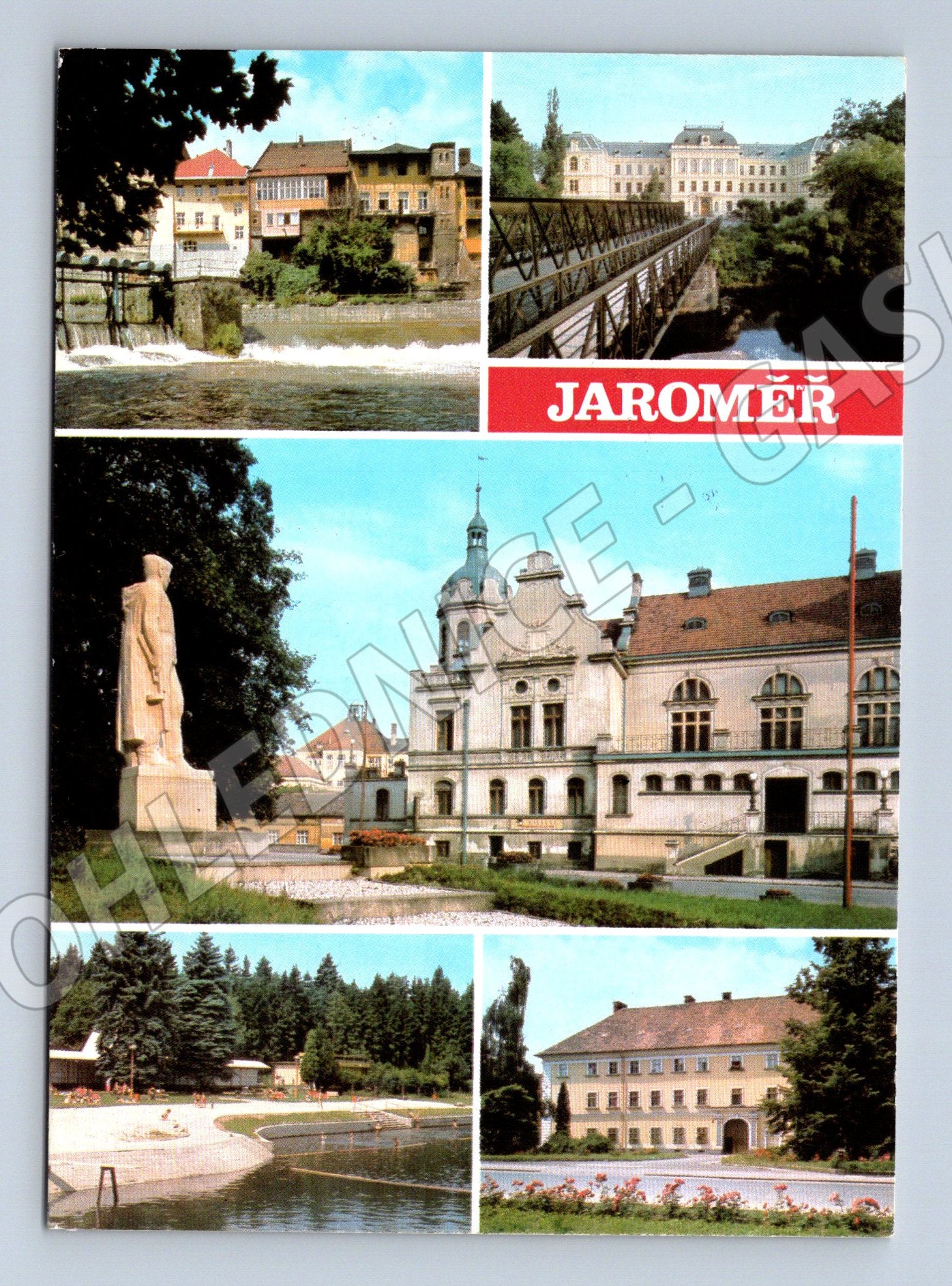 Pohlednice Jaroměř historická koláž zaslaná (M10447)