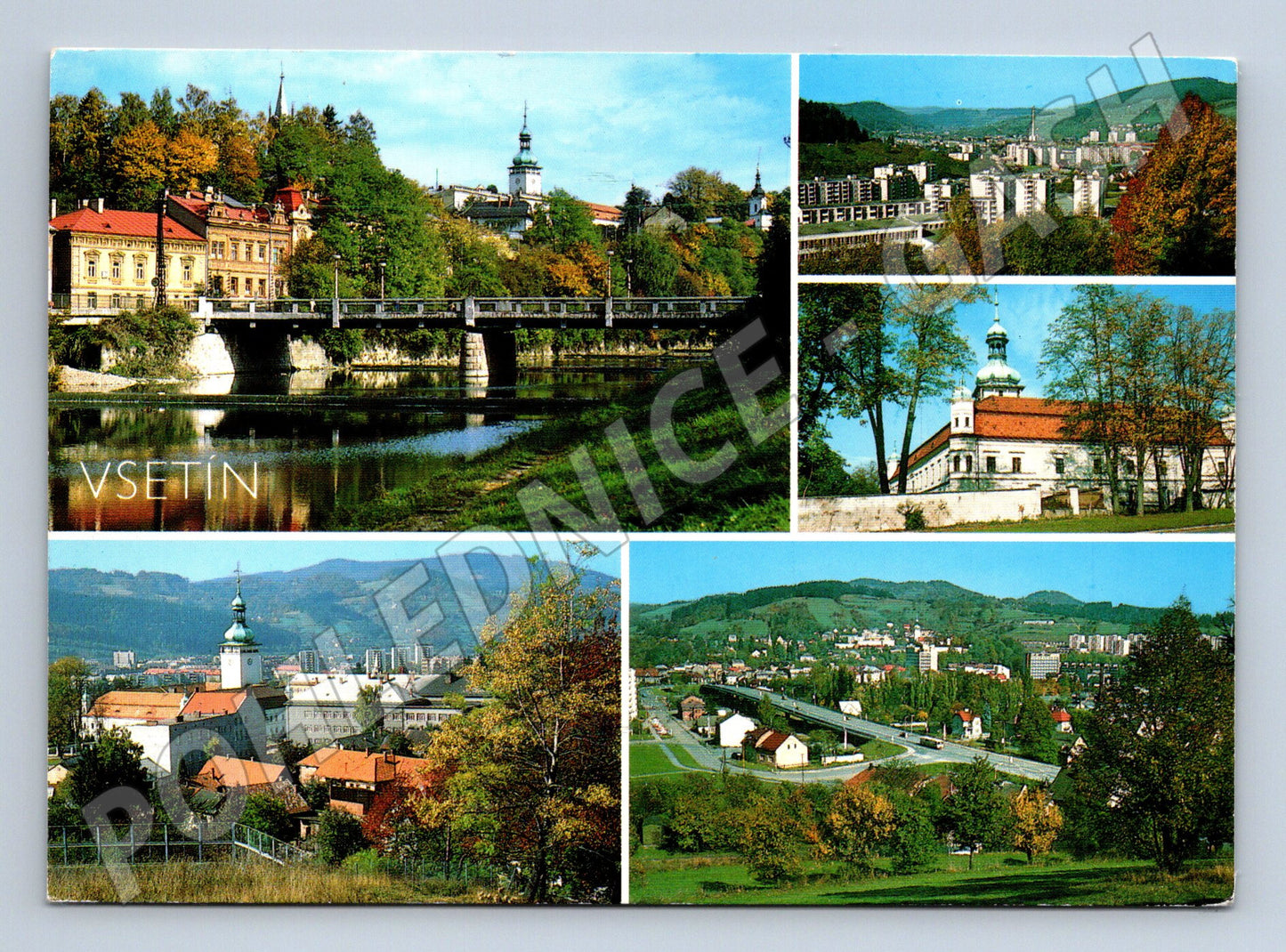 Pohlednice Vsetín – koláž města, zasláno 1986 (M10463)