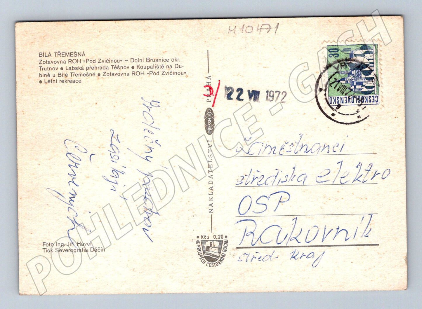 Pohlednice Pozdrav z Královédvorska - 1972, více záběrů (M10471)