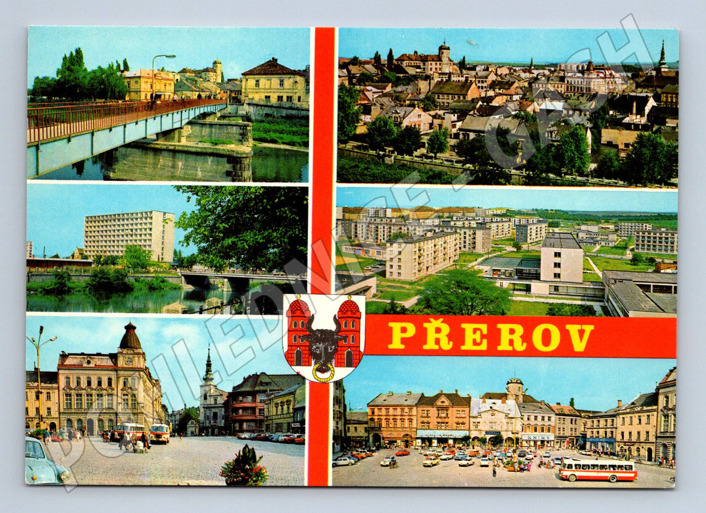 Pohlednice Přerov – památky a nábřeží (M10490)