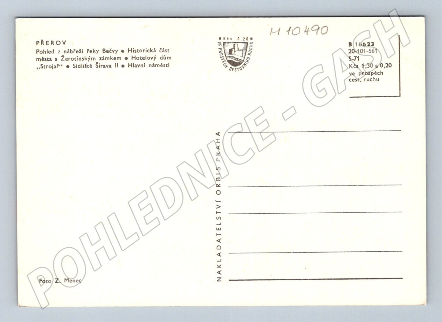 Pohlednice Přerov – památky a nábřeží (M10490)