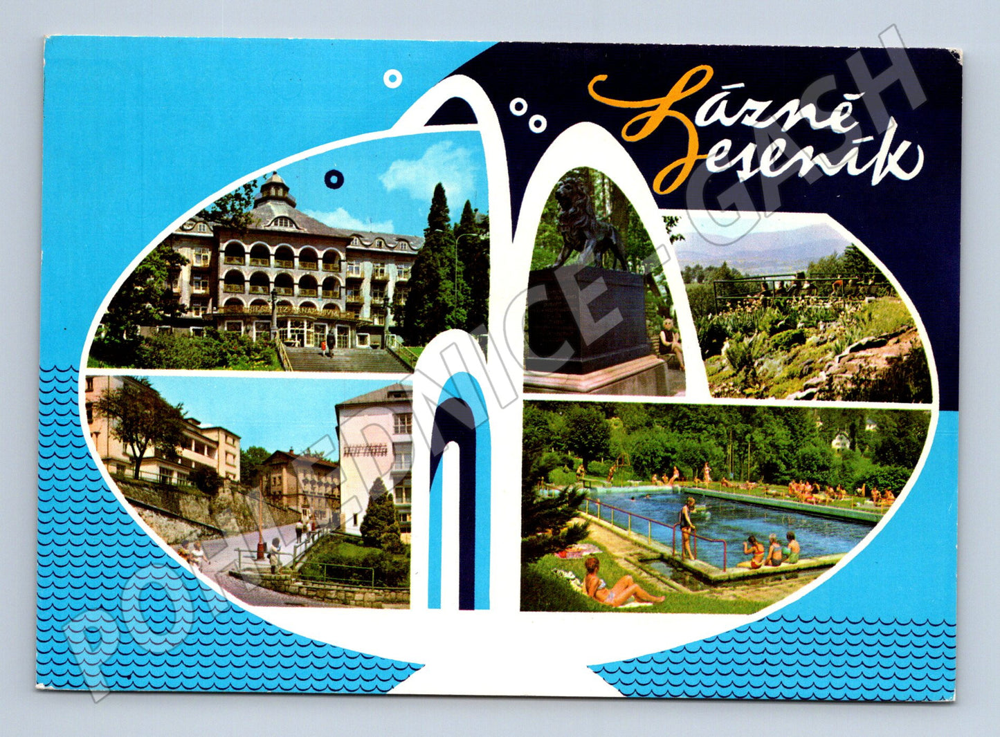 Pohlednice Lázně Jeseník – koláž (M10496)