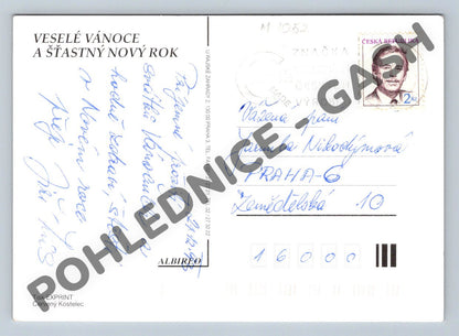 Pohlednice Vánoce ČR ilustrace velký formát (M1052)