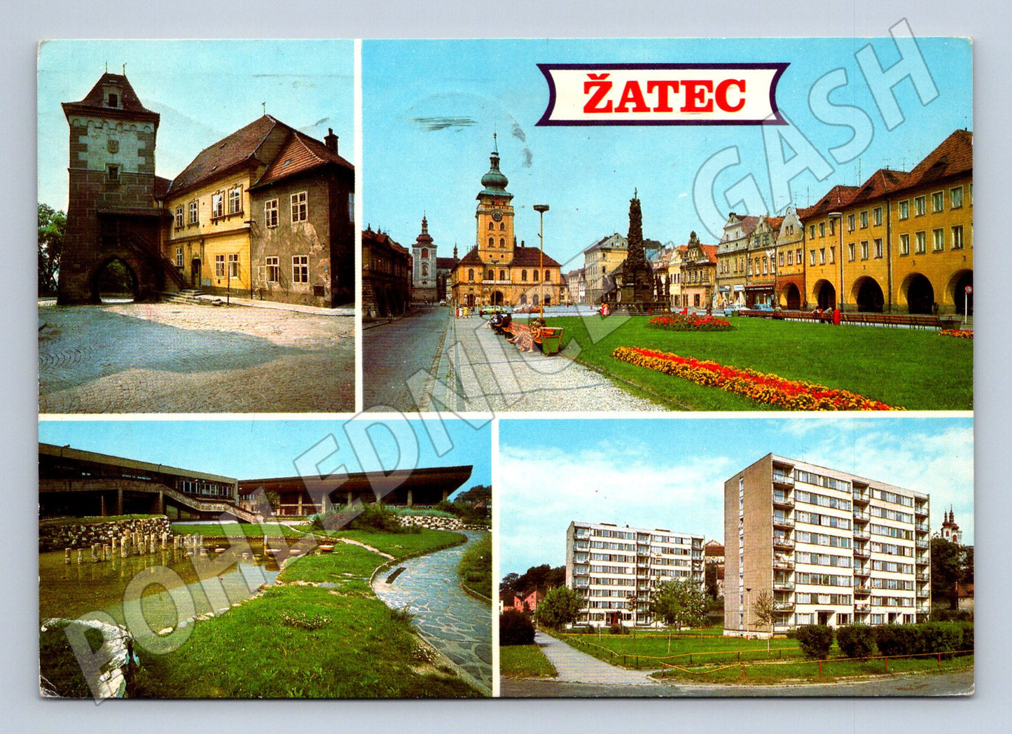 Pohlednice Žatec, ČR – barevná koláž (M10521)