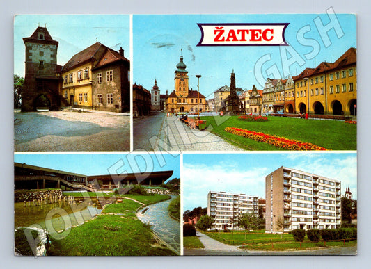 Pohlednice Žatec, ČR – barevná koláž (M10521)