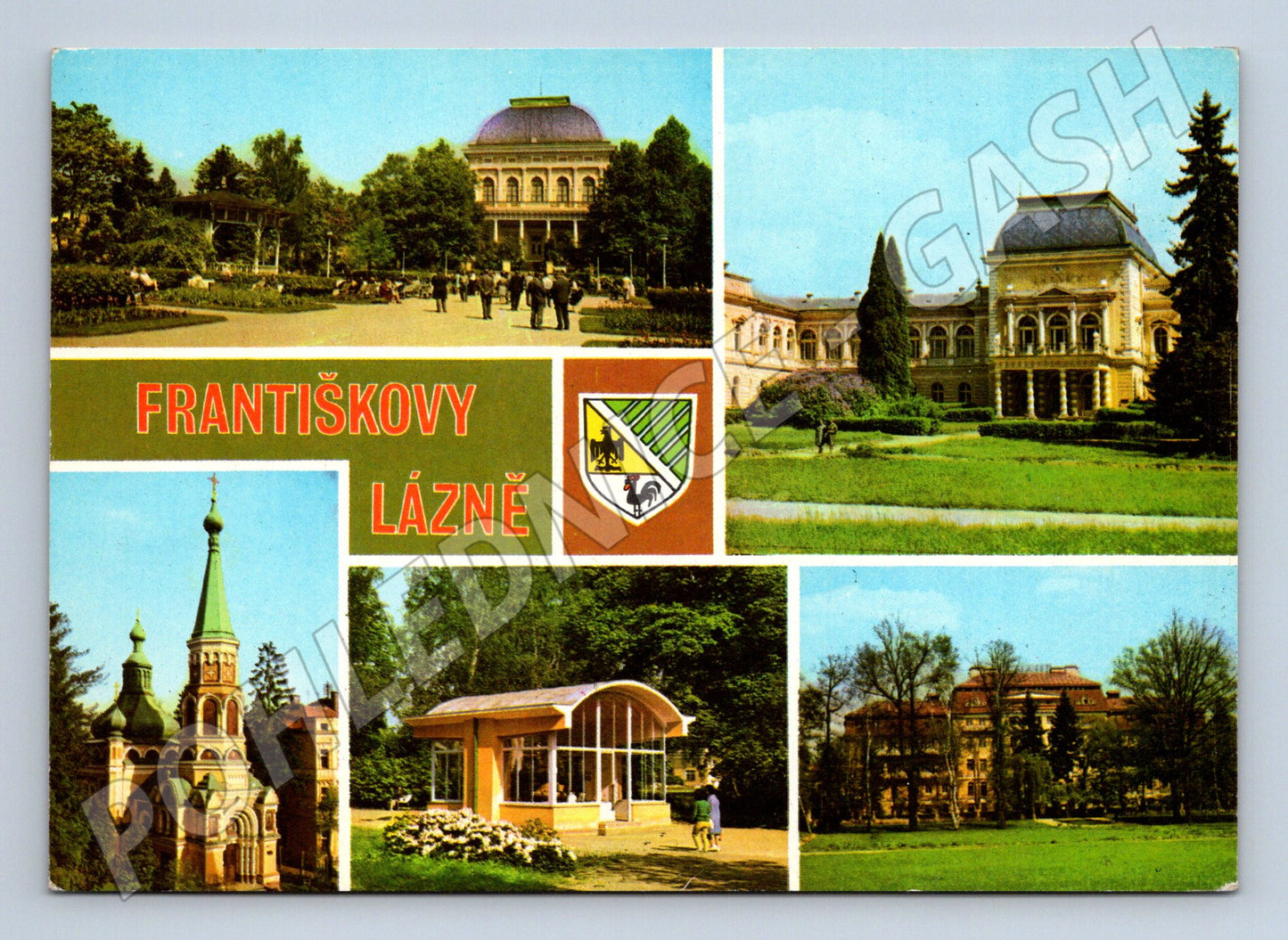 Pohlednice Františkovy Lázně – koláž památek (M10525)