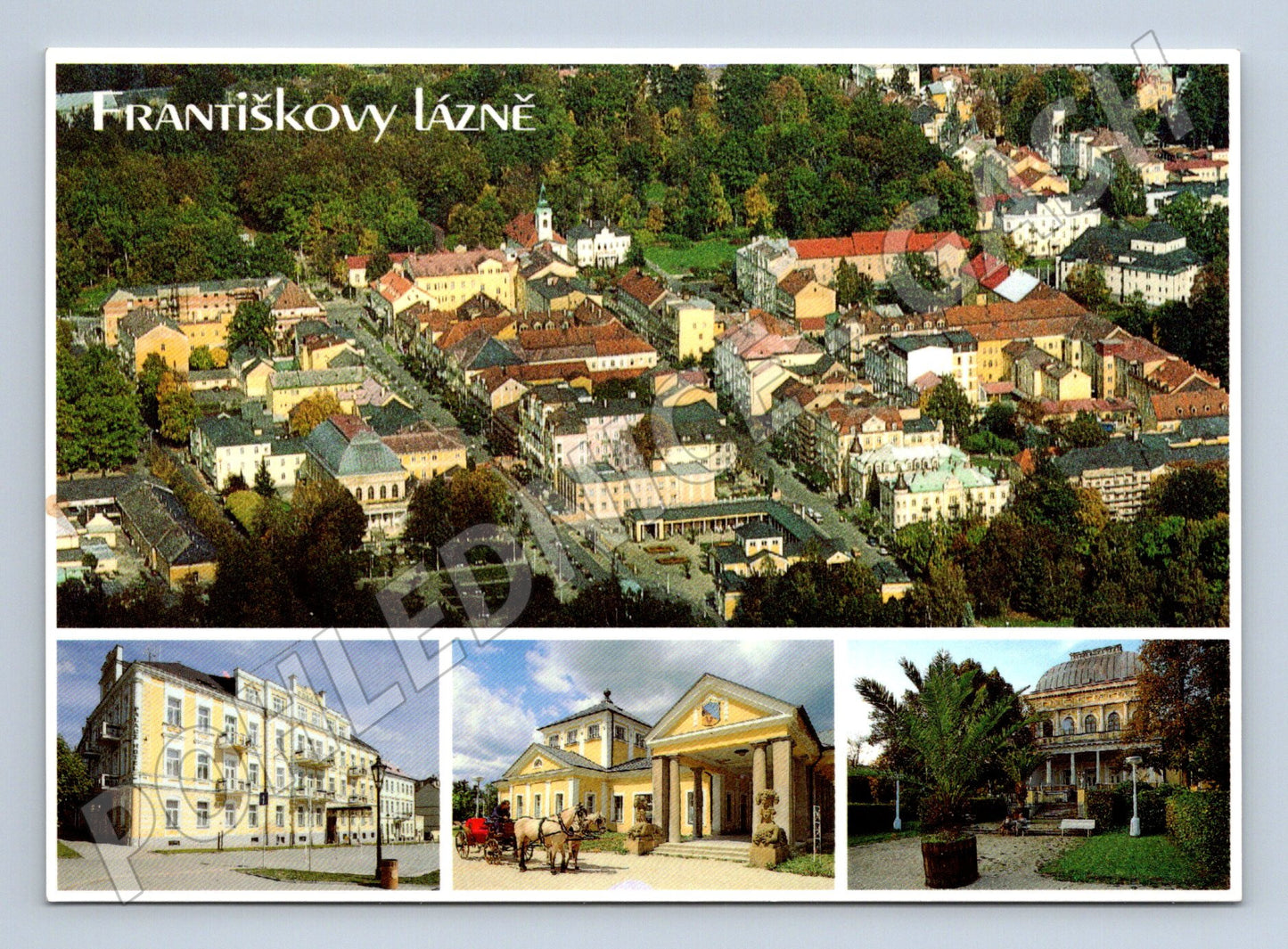 Pohlednice Františkovy Lázně – letecký pohled (M10526)