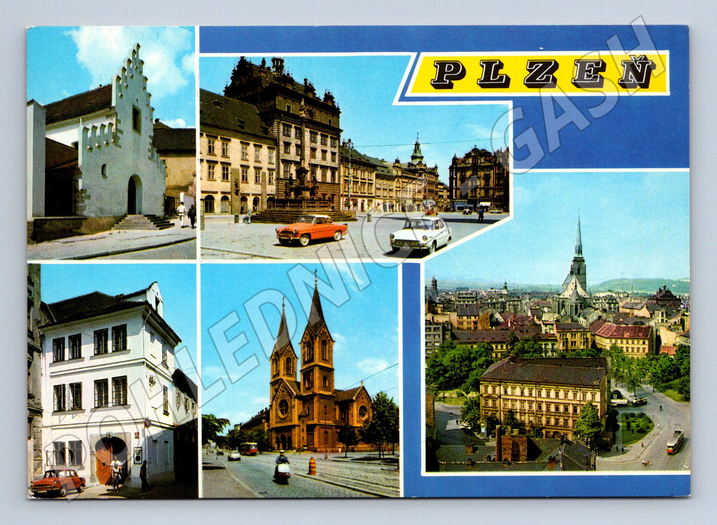 Pohlednice Plzeň Historie - více záběrů památek (M10529)