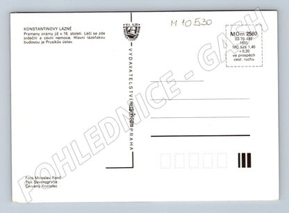 Pohlednice Konstantinovy Lázně - koláž lázeňských budov (M10530)
