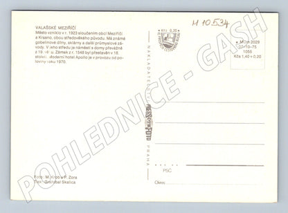 Pohlednice Valašské Meziříčí náměstí - zámek (M10534)