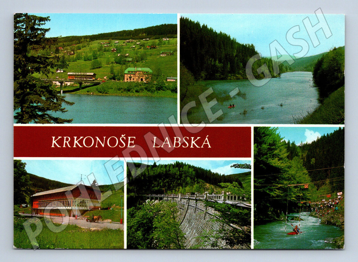 Pohlednice Krkonoše Labská – Labská přehrada, vodní slalom (M10536)