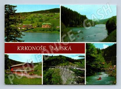Pohlednice Krkonoše Labská – Labská přehrada, vodní slalom (M10536)