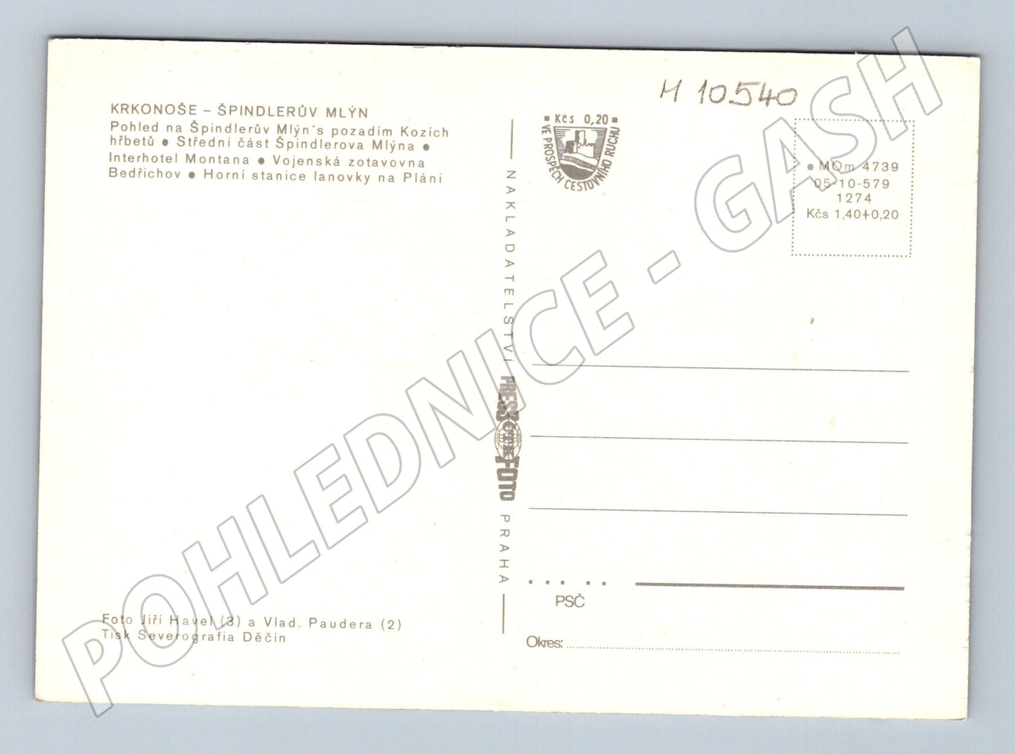 Pohlednice Krkonoš Špindlerův Mlýn – zimní (M10540)