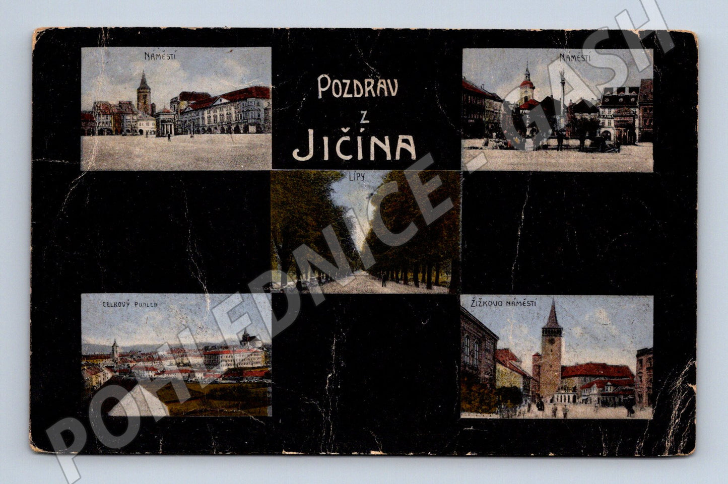 Pohlednice Jičín 1920 - více záběrů (M10558)