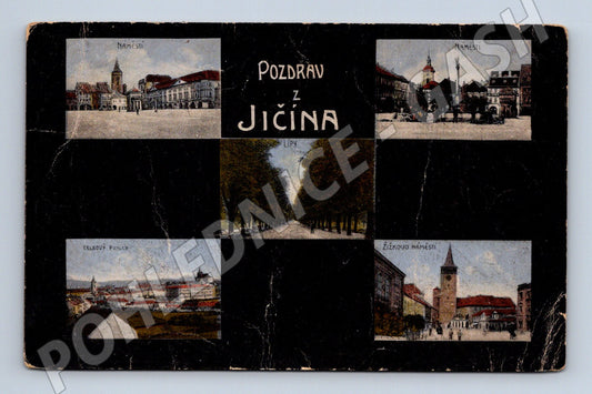 Pohlednice Jičín 1920 - více záběrů (M10558)