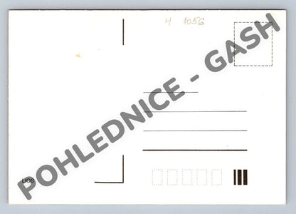 Pohlednice Vánoce jehličí baňka a květy (M1056)