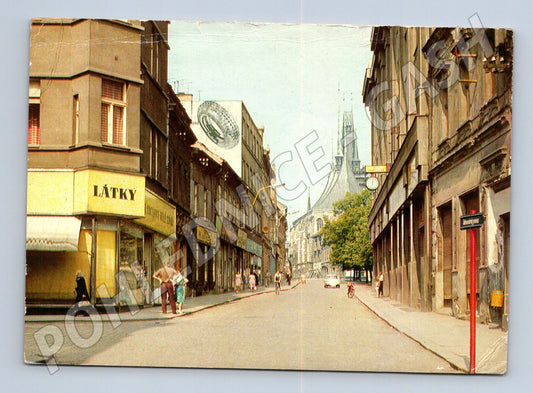 Pohlednice Louny Kostel a ulice 60. léta (M10586)