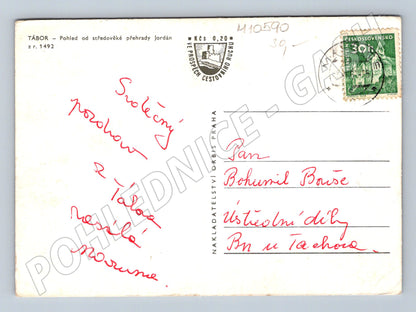 Pohlednice Tábor - pohled na město od přehrady Jordán (M10590)