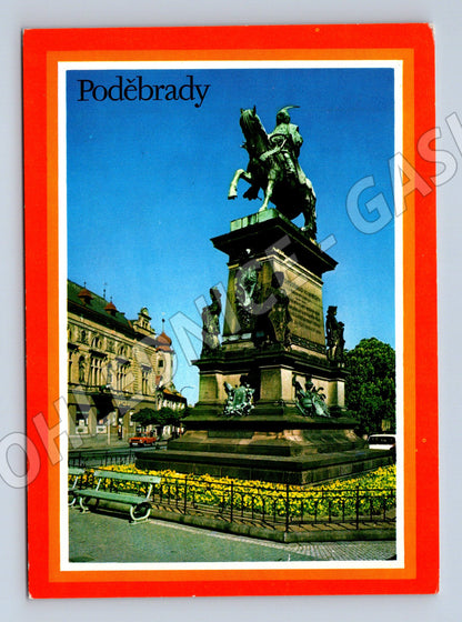 Pohlednice Poděbrady - pomník Jiřího z Poděbrad (M10596)