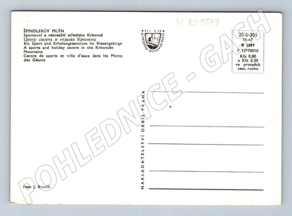 Pohlednice Špindlerův Mlýn – zimní noční pohled (M10599)