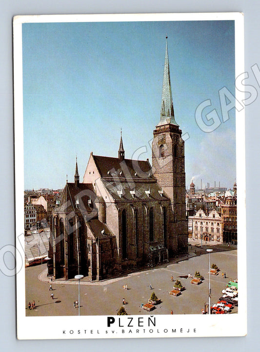 Pohlednice Plzeň náměstí Republiky - kostel sv. Bartoloměje (M10630)