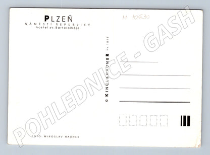 Pohlednice Plzeň náměstí Republiky - kostel sv. Bartoloměje (M10630)