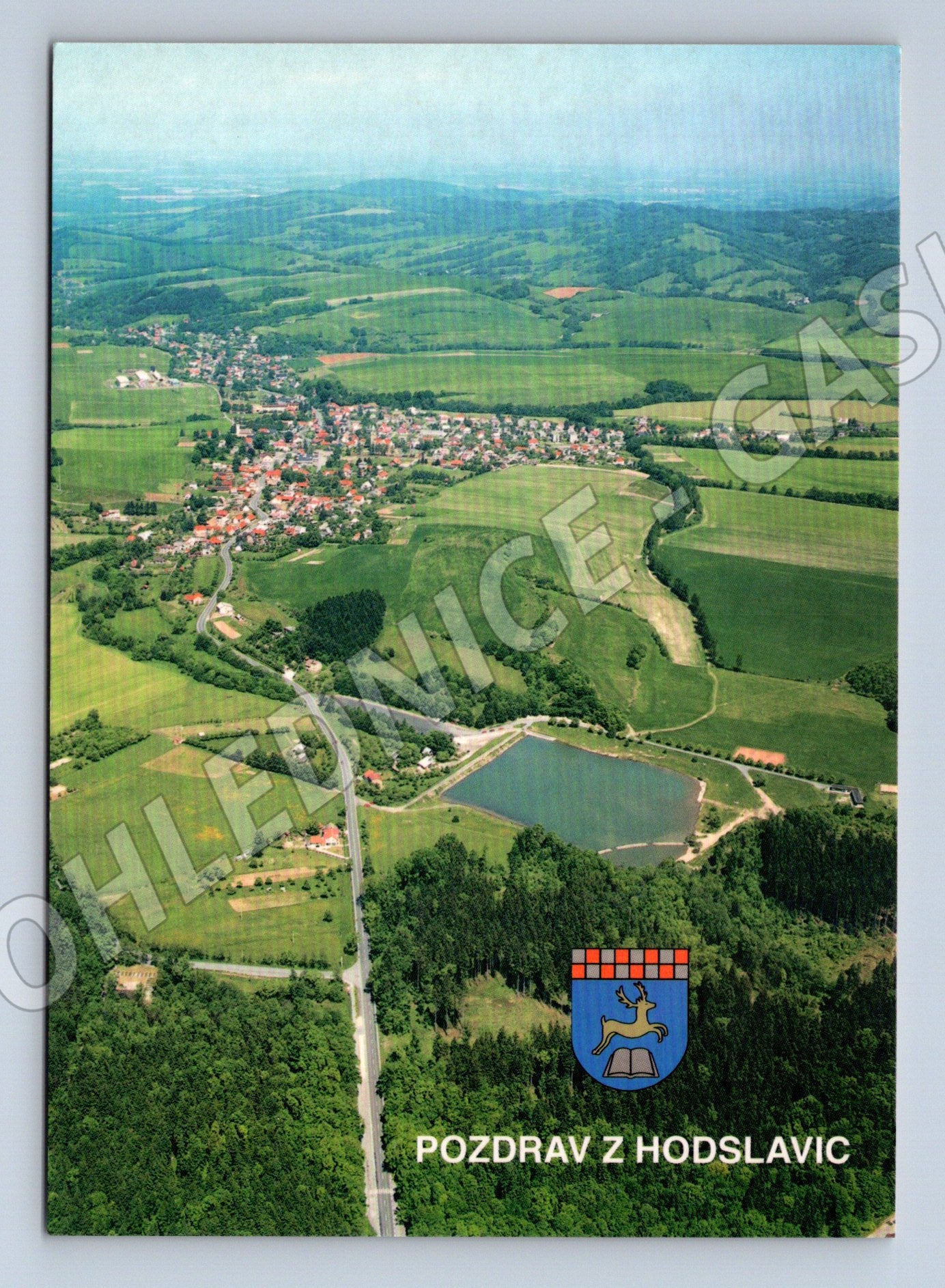 Pohlednice Hodslavice - letecký pohled (M10631)