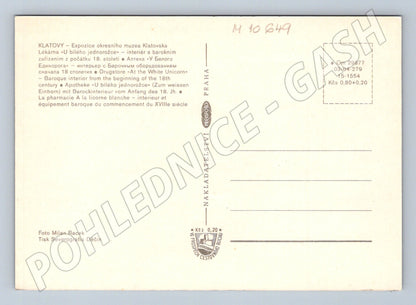 Pohlednice Lékárna U bílého jednorožce - barokní interiér (M10649)