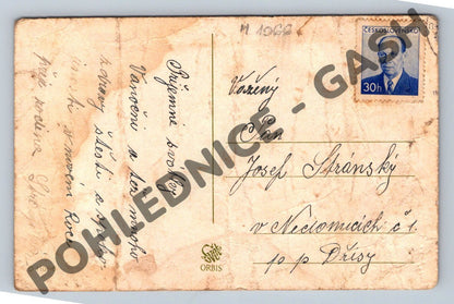 Pohlednice Vánoce ČSR zasněžený les (M1066)