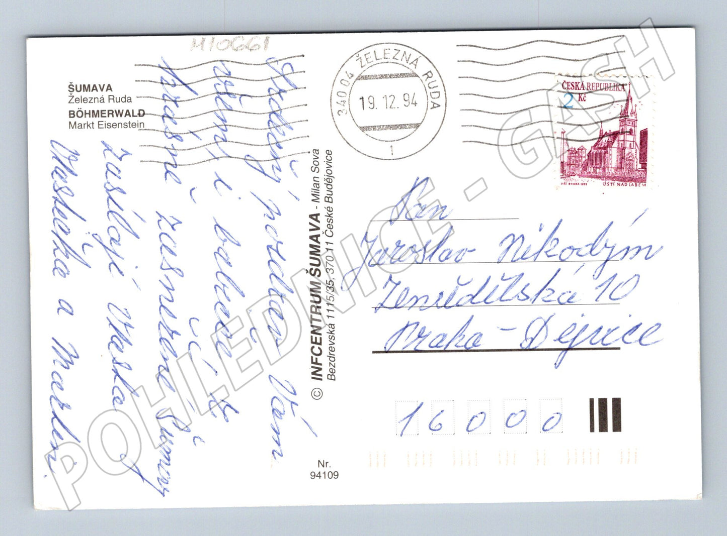 Pohlednice Železná Ruda – Šumava, zasněžená krajina (M10661)