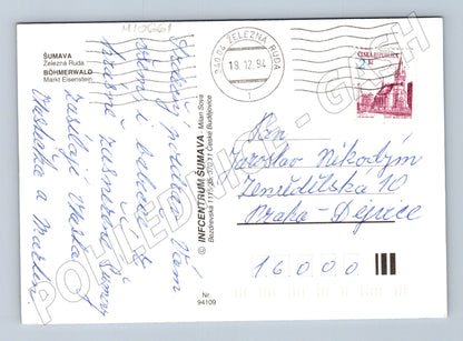 Pohlednice Železná Ruda – Šumava, zasněžená krajina (M10661)