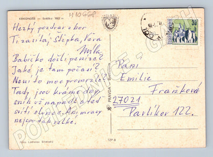 Pohlednice Krkonoše – Sněžka 1602 m, zimní motiv (M10668)