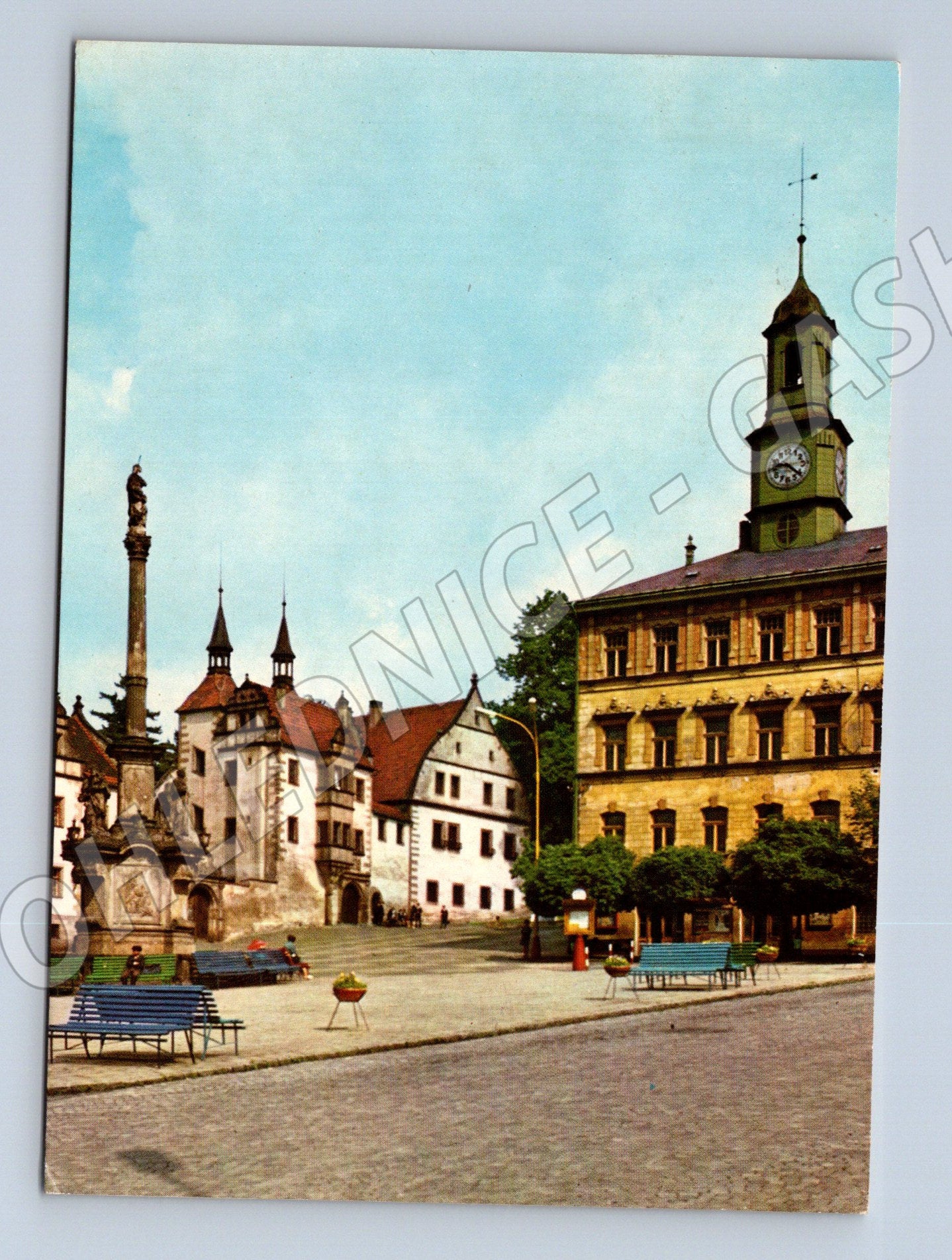 Pohlednice Benešov nad Ploučnicí - náměstí se zámkem (M10673)