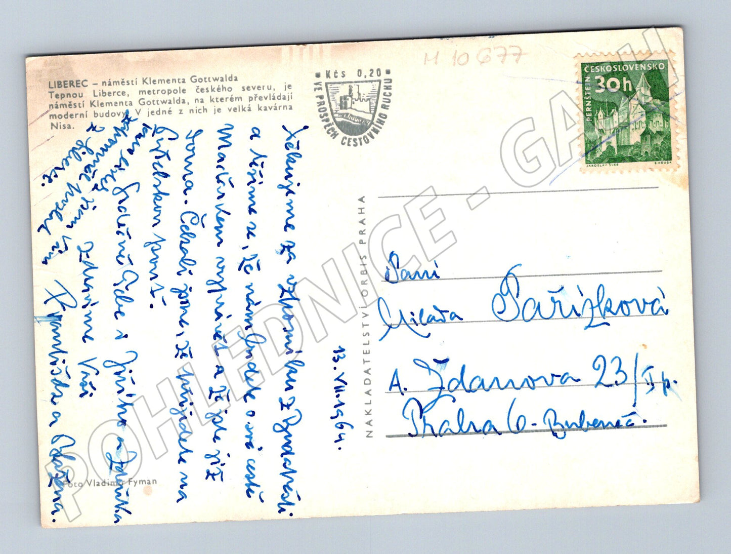 Pohlednice Liberec – náměstí Klementa Gottwalda (M10677)