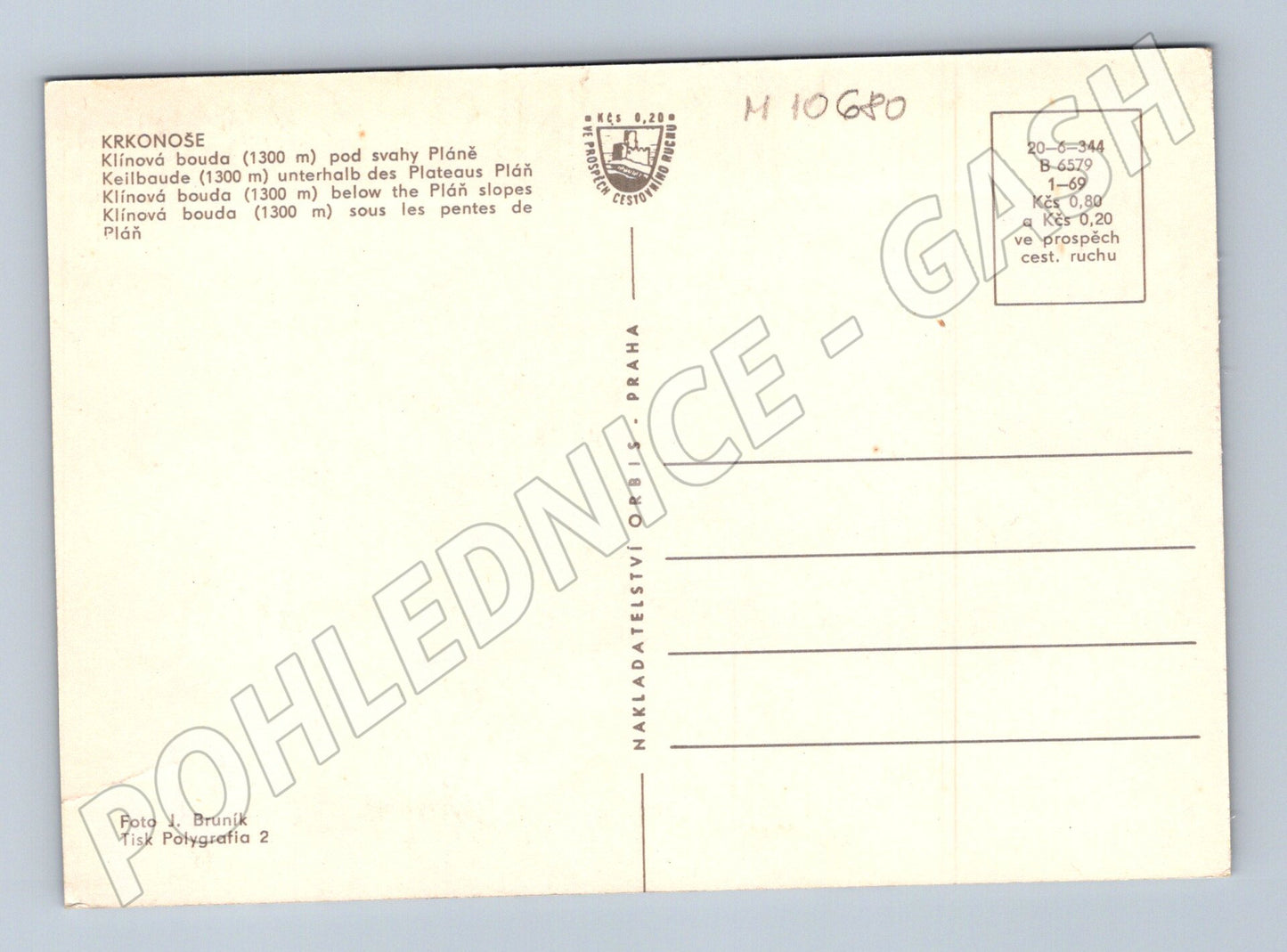 Pohlednice Klínová bouda Krkonoše - zimní motiv (M10680)