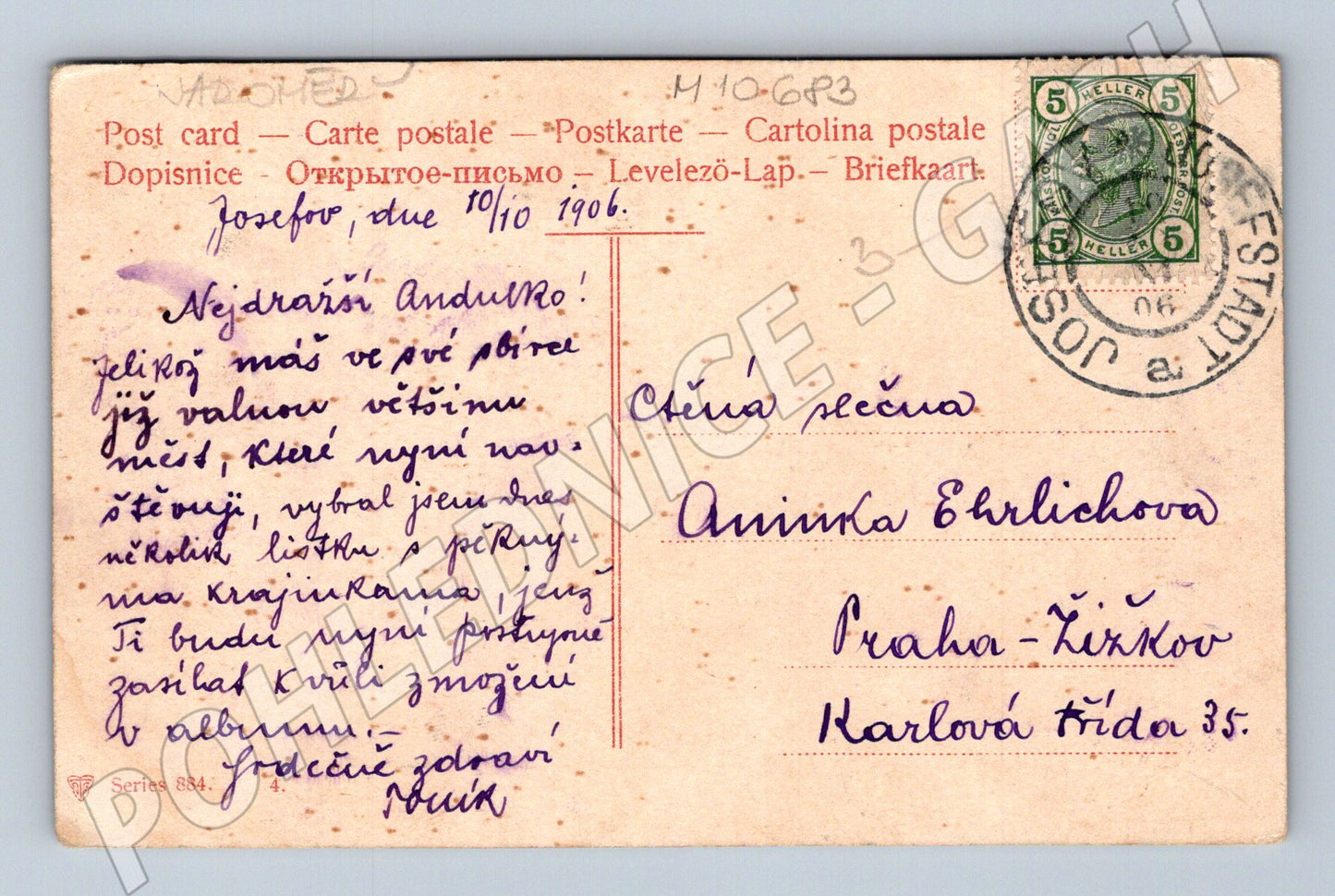 Pohlednice Josefov 1906 – česká krajina (M10683)