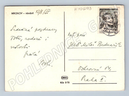 Pohlednice Hronov náměstí, Jiráskovo divadlo (M10693)