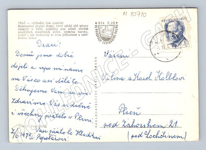 Pohlednice Telč – východní část náměstí (M10710)