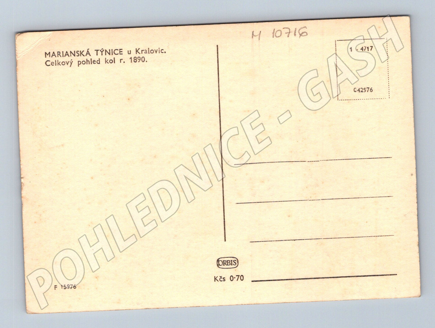 Pohlednice Mariánská Týnice Kralovice (M10716)
