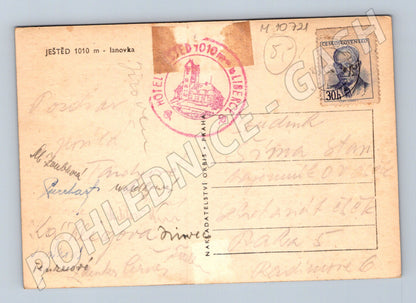Pohlednice Ještěd 1010 m – hotel, lanovka (M10721)